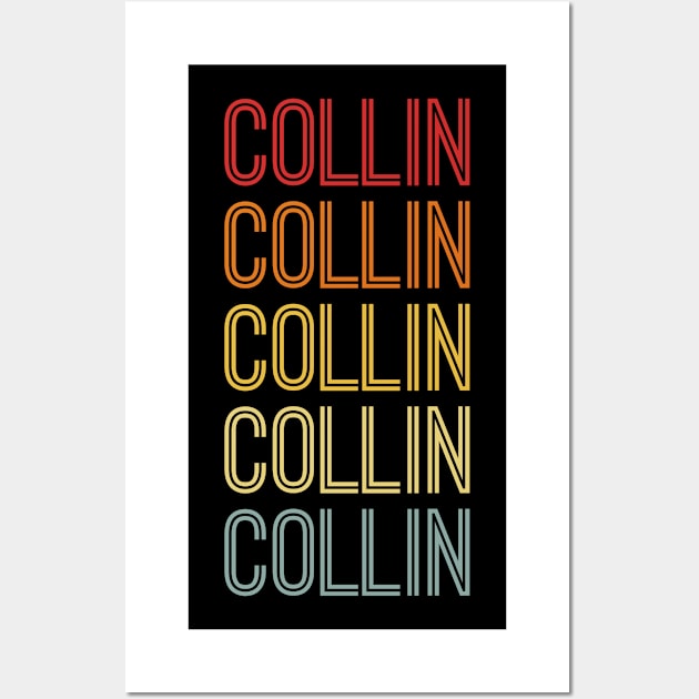 Collin Name Vintage Retro Gift Named Collin Wall Art by CoolDesignsDz